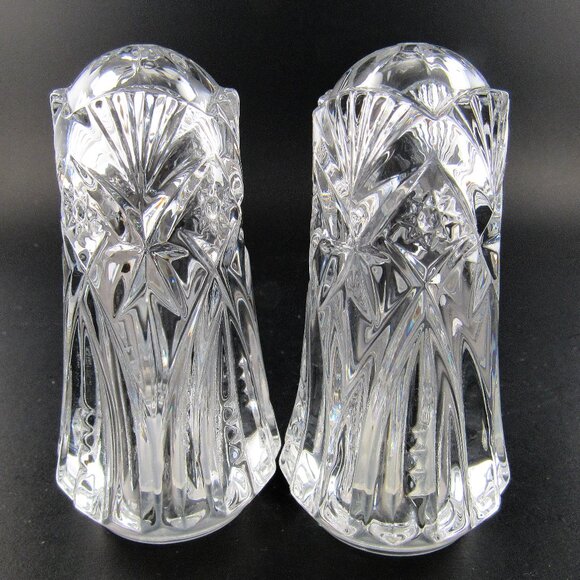 Other - VINTAGE CRYSTAL GLASS SALT & PEPPER SHAKERS SET (E36)
